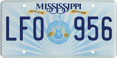 MS license plate LFO956