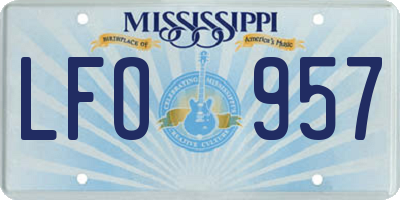MS license plate LFO957