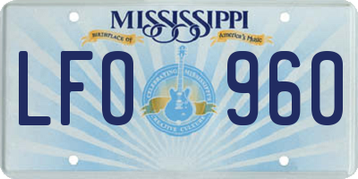 MS license plate LFO960