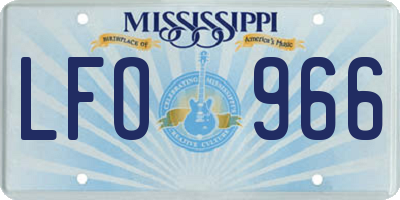 MS license plate LFO966