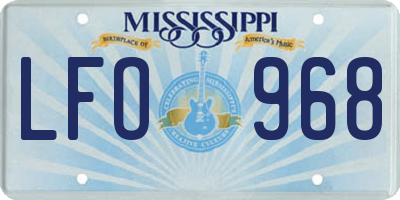 MS license plate LFO968