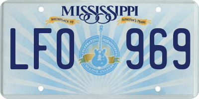 MS license plate LFO969