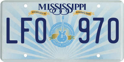 MS license plate LFO970