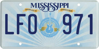 MS license plate LFO971