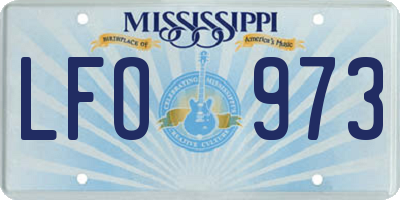 MS license plate LFO973