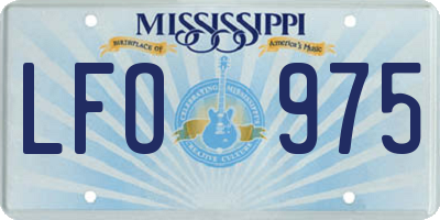 MS license plate LFO975