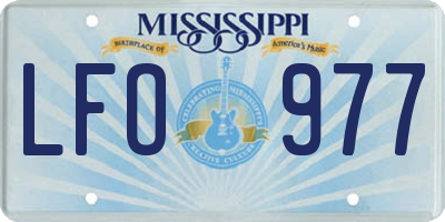 MS license plate LFO977