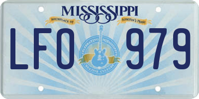 MS license plate LFO979