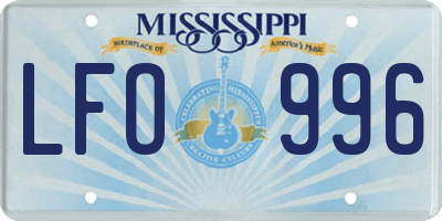 MS license plate LFO996