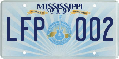MS license plate LFP002