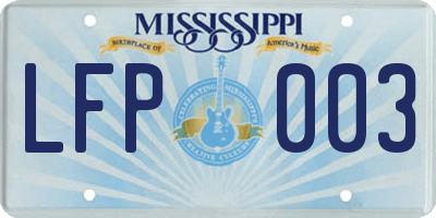 MS license plate LFP003