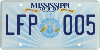MS license plate LFP005
