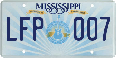 MS license plate LFP007