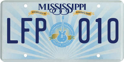 MS license plate LFP010