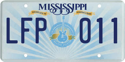 MS license plate LFP011
