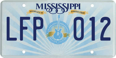 MS license plate LFP012