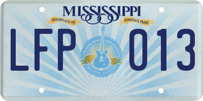 MS license plate LFP013