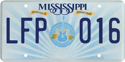MS license plate LFP016