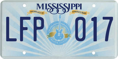 MS license plate LFP017
