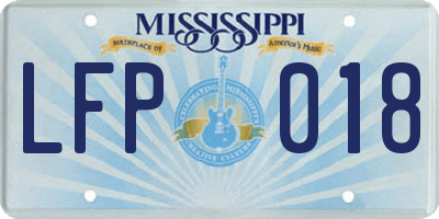 MS license plate LFP018