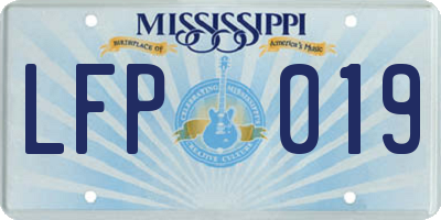 MS license plate LFP019