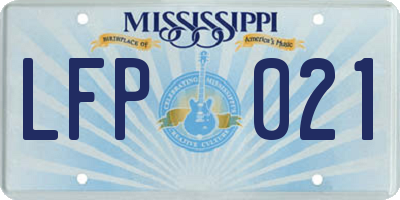 MS license plate LFP021