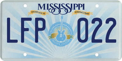 MS license plate LFP022