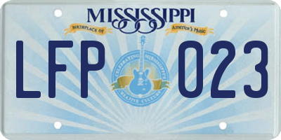 MS license plate LFP023