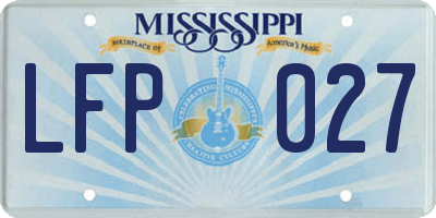 MS license plate LFP027