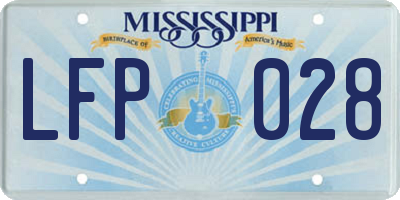 MS license plate LFP028