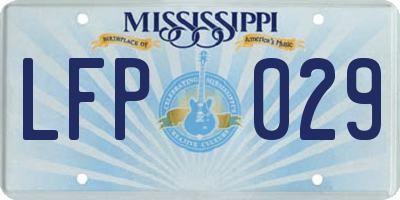 MS license plate LFP029