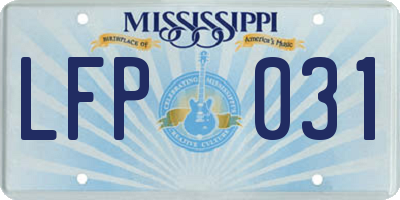 MS license plate LFP031