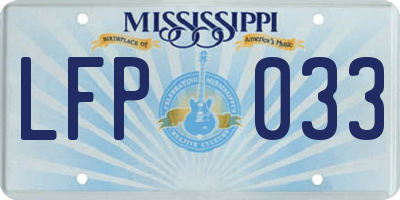 MS license plate LFP033