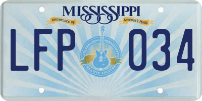 MS license plate LFP034