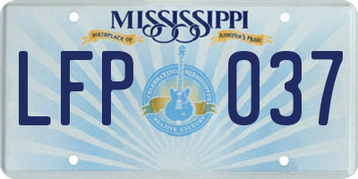 MS license plate LFP037