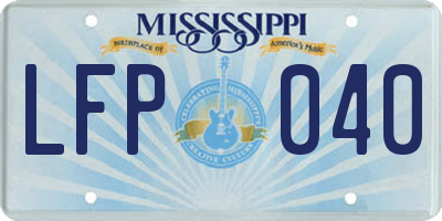 MS license plate LFP040