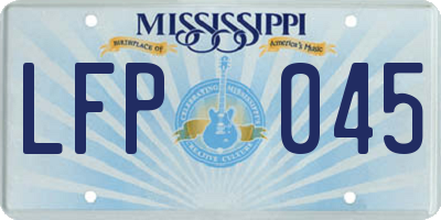 MS license plate LFP045