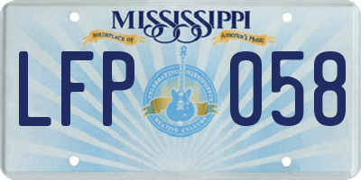 MS license plate LFP058