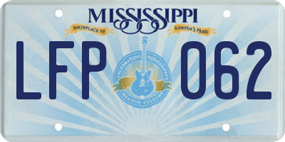 MS license plate LFP062