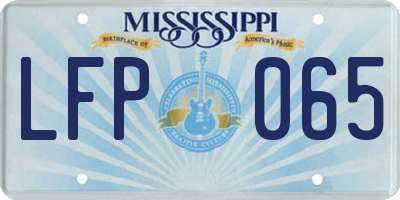 MS license plate LFP065