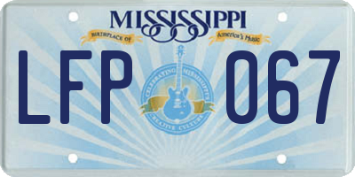 MS license plate LFP067