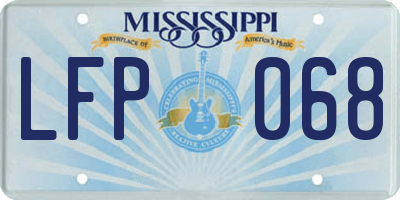 MS license plate LFP068