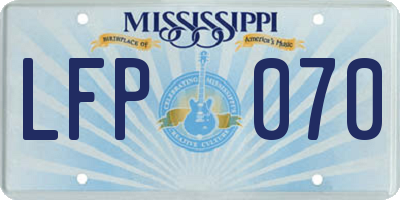 MS license plate LFP070
