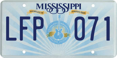 MS license plate LFP071