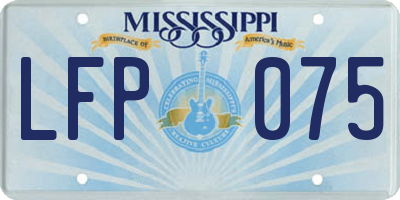MS license plate LFP075