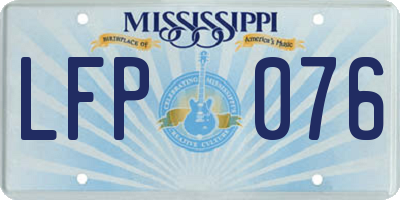 MS license plate LFP076