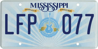 MS license plate LFP077