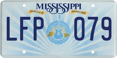 MS license plate LFP079