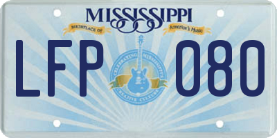 MS license plate LFP080