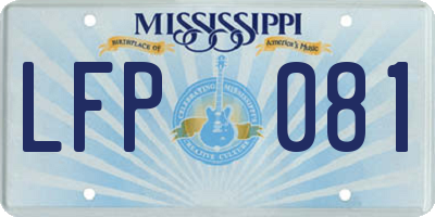 MS license plate LFP081